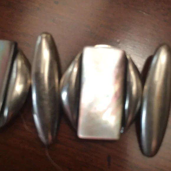 Vintage Mother of Pearl French Formal Double Cufflinks With Five Tuxedo Studs - Picture 3 of 4